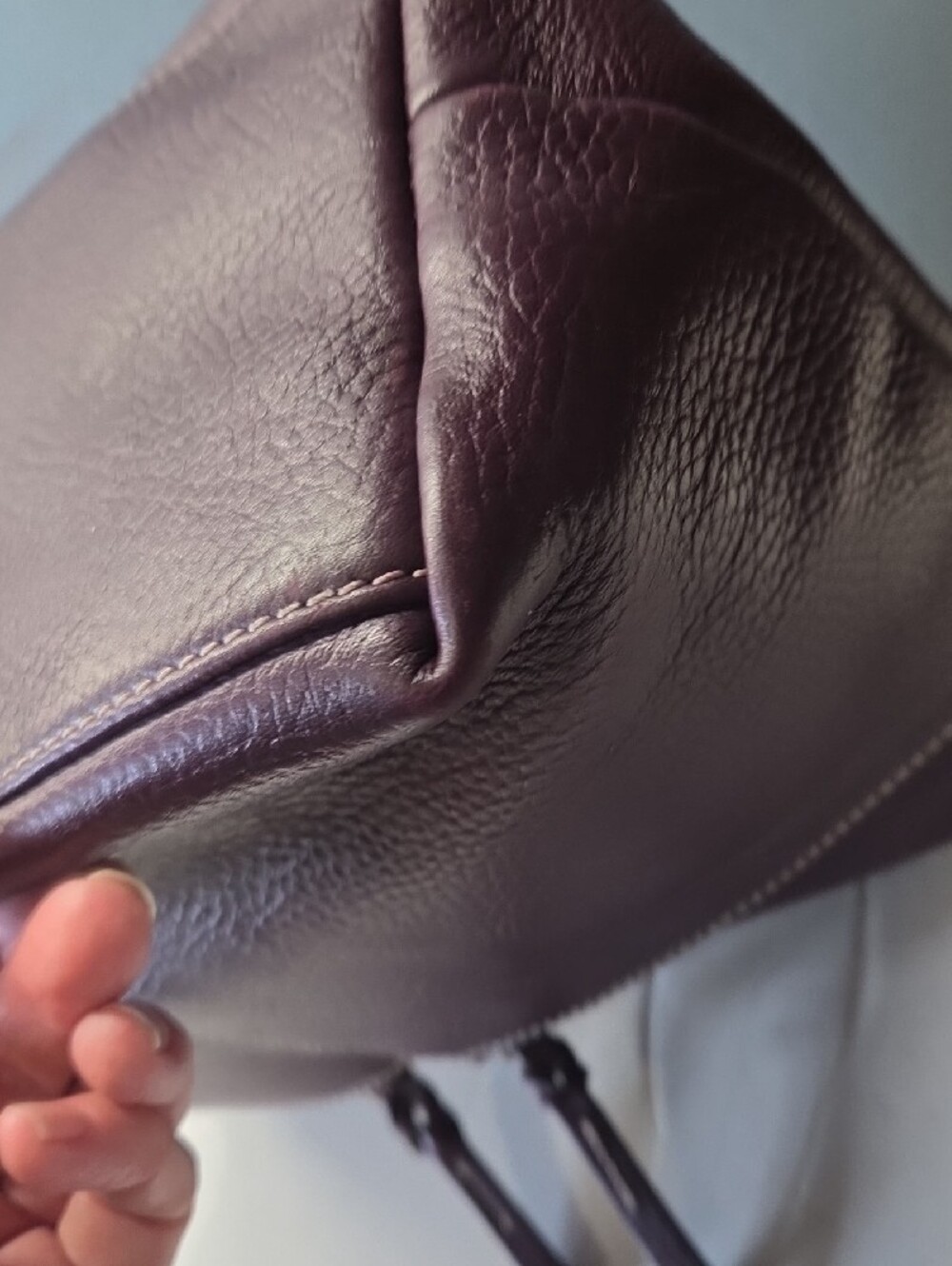 Dooney & Bourke Purple Pebbled Leather Hobo Shoulder Bag - Picture 6 of 13